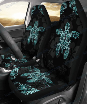 Hawaii Blue Turtle And Hibiscus Car Seat Covers