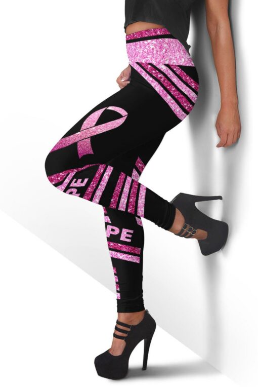 Breast Cancer Awareness Design Leggings - artsywoodsy