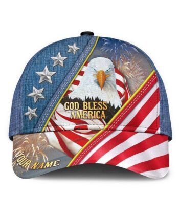Custom God Bless America Independence Day Eagle Flag Classic Cap / NTDPVL080521
