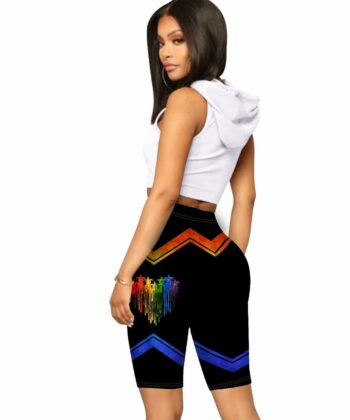 Turtle Rainbow Heart Criss-cross Tank Top & Leggings For LGBT Pride Month - artsywoodsy