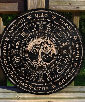 Custom Wheel of the Year Wood Sign, Tree of Life Sabbats Pagan Wiccan Yule Celestial