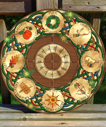 Custom Wheel of the Year Wood Sign, Sabbats Pagan Wiccan Yule Celestial
