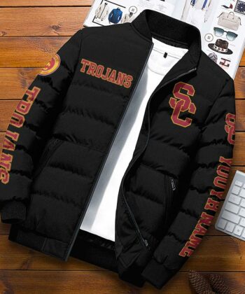 NCAA Custom Name USC Trojans Personalized Unisex Adults Sports Packable Lightweight Puffer Jacket Gifts For Football Lovers_PHG2610