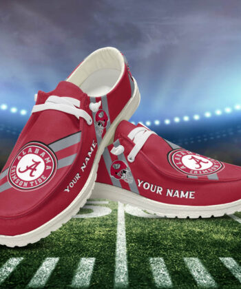 Alabama Crimson Tide H-D Shoes Personalized Your Name, White H-D For Sport Lovers, Sport Gifts ETHY161023