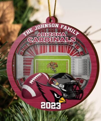 Arizona Cardinals 3 Layered Piece Wooden Ornament Your Family Name And Year, Sport Ornament, Fan Gifts, Hanging Decoration EHIVM-52183