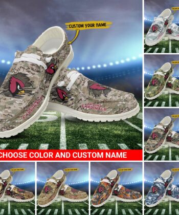 Arizona Cardinals H-D Shoes Custom Your Name And Choose Your Camo, Sport Camouflage Team H-Ds, Sport Shoes For Fan ETRG-52474