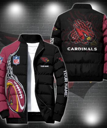 Arizona Cardinals Puffer Jacket Personalized Your Name, Sport Puffer Jacket, Gift For Sport Fan