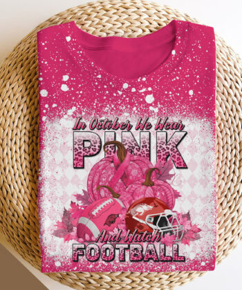 Arkansas Razorbacks Bleached Sweatshirt, Tshirt, Hoodie, In October We Wear Pink And Watch Football, Cancer Awareness, Sport Shirts For Fan EHIVM-52076