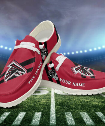 Atlanta Falcons H-D Shoes Personalized Your Name, White H-D For Sport Lovers, Sport Gifts ETHY161023