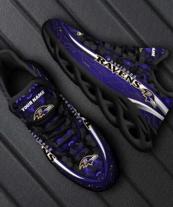 Baltimore Ravens Football Team Max Soul Shoes, Custom Your Name ETRG-28614