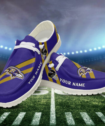 Baltimore Ravens H-D Shoes Personalized Your Name, White H-D For Sport Lovers, Sport Gifts ETHY161023