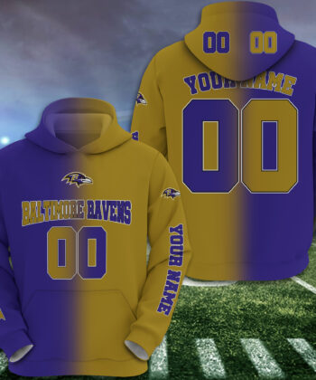 Baltimore Ravens Hoodie Custom Your Name And Number, Football Team Hoodie, FootBall Fan Gifts EHIVM-52620
