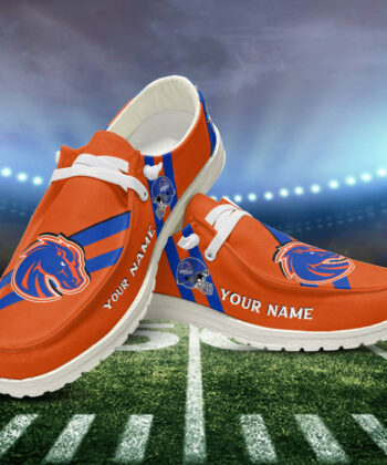 Boise State Broncos H-D Shoes Personalized Your Name, White H-D For Sport Lovers, Sport Gifts ETHY161023