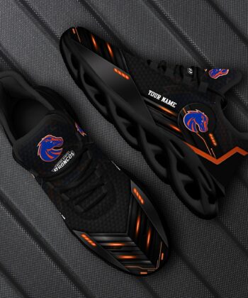 Boise State Broncos Team Black Max Soul Shoes Custom Your Name, Sport Sneakers, Fan Gifts, Gift For Sport Lovers ETRG-51363