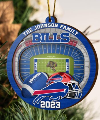 Buffalo Bills 3 Layered Piece Wooden Ornament Your Family Name And Year, Sport Ornament, Fan Gifts, Hanging Decoration EHIVM-52183