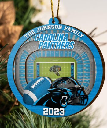 Carolina Panthers 3 Layered Piece Wooden Ornament Your Family Name And Year, Sport Ornament, Fan Gifts, Hanging Decoration EHIVM-52183