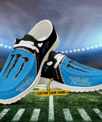 Carolina Panthers H-D Shoes Custom Your Name, Football Team And Monster Paws H-Ds, Football Fan Gifts ETRG-52478