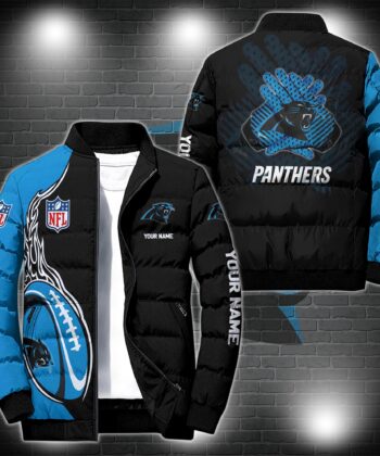Carolina Panthers Puffer Jacket Personalized Your Name, Sport Puffer Jacket, Gift For Sport Fan