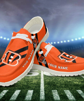 Cincinnati Bengals H-D Shoes Personalized Your Name, White H-D For Sport Lovers, Sport Gifts ETHY161023