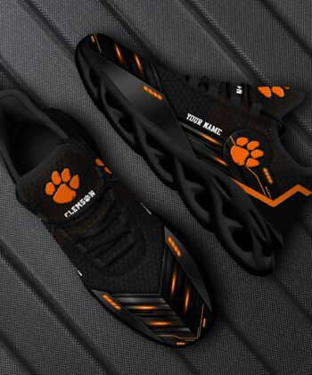 Clemson Tigers Team Black Max Soul Shoes Custom Your Name, Sport Sneakers, Fan Gifts, Gift For Sport Lovers ETRG-51363