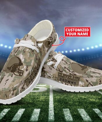Cleveland Browns H-D Shoes Custom Name  Camo Style New Arrivals T1610H52625