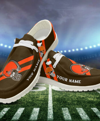Cleveland Browns H-D Shoes Personalized Your Name, White H-D For Sport Lovers, Sport Gifts ETHY161023