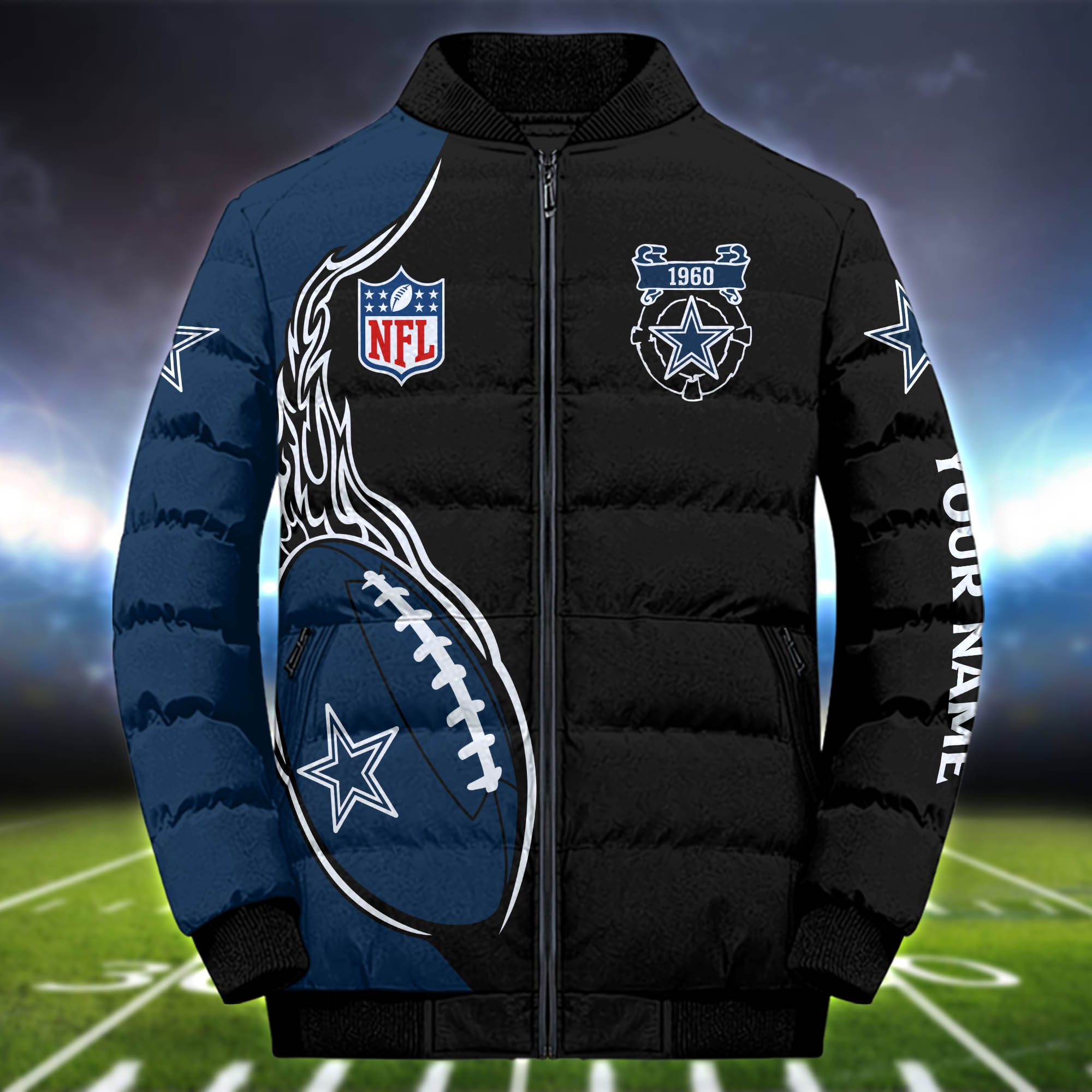 Dallas Cowboys Puffer Jacket Personalized Your Name, Football Team ...