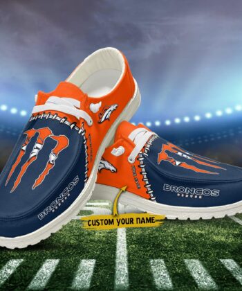 Denver Broncos H-D Shoes Custom Your Name, Football Team And Monster Paws H-Ds, Football Fan Gifts ETRG-52478