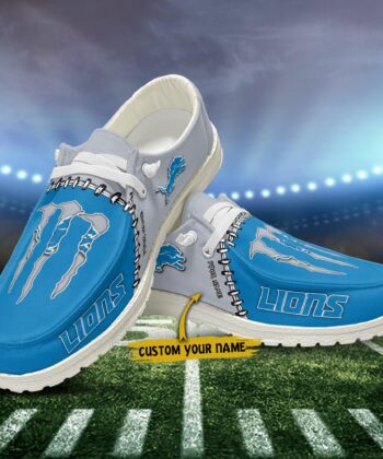 Detroit Lions H-D Shoes Custom Your Name, Football Team And Monster Paws H-Ds, Football Fan Gifts ETRG-52478