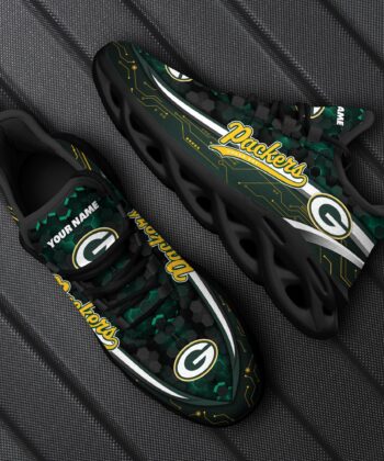 Green Bay Packers Football Team Max Soul Shoes, Custom Your Name ETRG-28614
