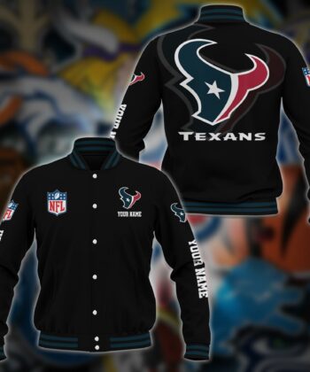 Houston Texans Baseball Jacket Custom Your Name, Sport Baseball Jacket, Sport Gifts ETRG-48203