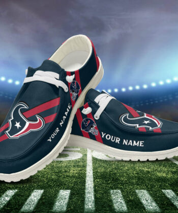 Houston Texans H-D Shoes Personalized Your Name, White H-D For Sport Lovers, Sport Gifts ETHY161023