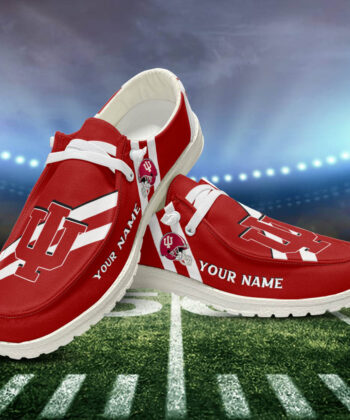 Indiana Hoosiers H-D Shoes Personalized Your Name, White H-D For Sport Lovers, Sport Gifts ETHY161023