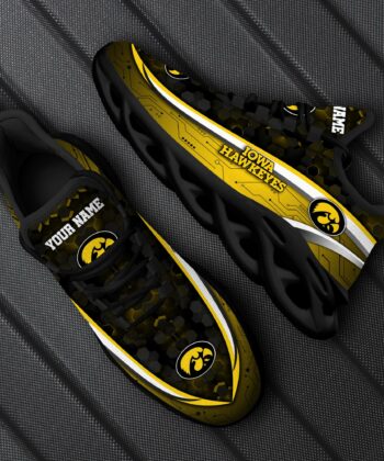 Iowa Hawkeyes Black Max Soul Shoes Custom Your Name, Sport Sneakers, Fan Gifts, Gift For Sport Lovers ETRG-50082