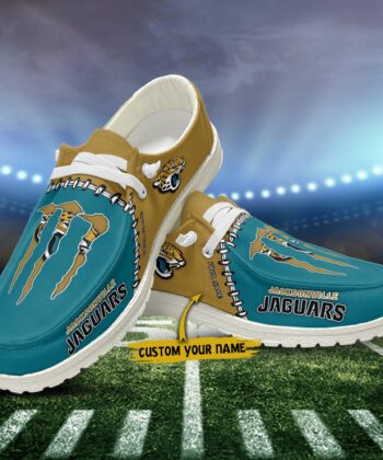 Jacksonville Jaguars H-D Shoes Custom Your Name, Football Team And Monster Paws H-Ds, Football Fan Gifts ETRG-52478
