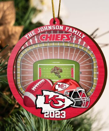 Kansas City Chiefs 3 Layered Piece Wooden Ornament Your Family Name And Year, Sport Ornament, Fan Gifts, Hanging Decoration EHIVM-52183