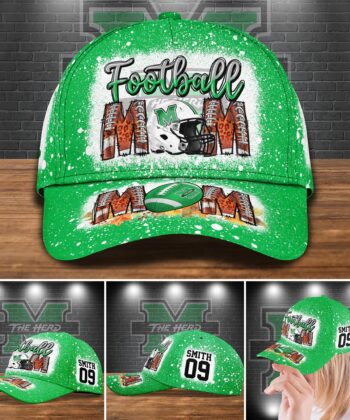 Marshall Thundering Herd Bleached Cap Custom Your Name And Number, Sport Cap For Fan ETRG-52028