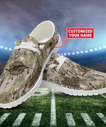 Miami Dolphins H-D Shoes Custom Name  Camo Style New Arrivals T1610H52625