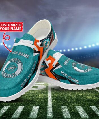 Miami Dolphins H-D Shoes Custom Name New Arrivals T1610H52586
