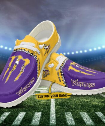 Minnesota Vikings H-D Shoes Custom Your Name, Football Team And Monster Paws H-Ds, Football Fan Gifts ETRG-52478