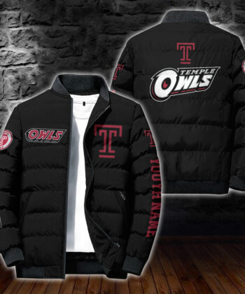 NCAA Custom Name Temple Owls Personalized Unisex Adults Sports Packable Lightweight Puffer Jacket Gifts For Football Lovers_PHG2610