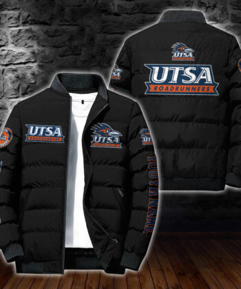 NCAA Custom Name UTSA Roadrunners Personalized Unisex Adults Sports Packable Lightweight Puffer Jacket Gifts For Football Lovers_PHG2610