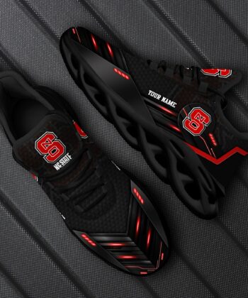 NC State Wolfpack Team Black Max Soul Shoes Custom Your Name, Sport Sneakers, Fan Gifts, Gift For Sport Lovers ETRG-51363