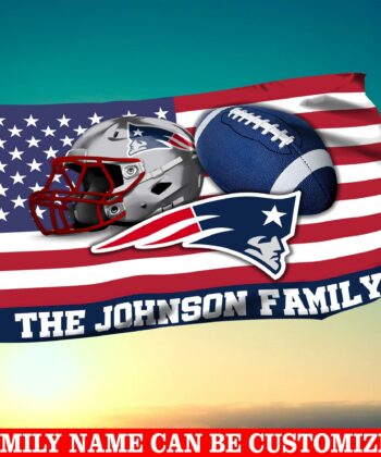 New England Patriots Sport Flag 3x5ft And 4x6ft, Custom Your Family Name, Gifts For Fan ETRG-41362
