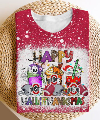 Ohio State Buckeyes Bleached Sweatshirt, Tshirt, Hoodie,  Sport Shirts, Happy Hallothanksmas, Sport Shirts For Fan EHIVM-52152