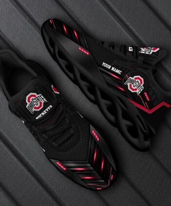 Ohio State Buckeyes Team Black Max Soul Shoes Custom Your Name, Sport Sneakers, Fan Gifts, Gift For Sport Lovers ETRG-51363