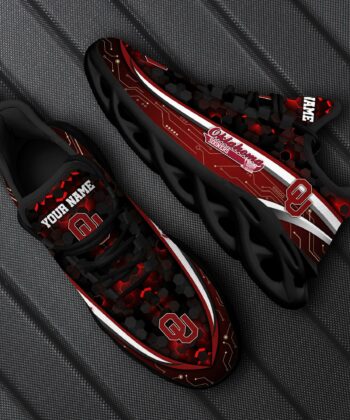 Oklahoma Sooners Black Max Soul Shoes Custom Your Name, Sport Sneakers, Fan Gifts, Gift For Sport Lovers ETRG-50082
