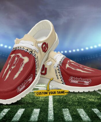 Oklahoma Sooners H-D Shoes Custom Your Name, Football Team And Monster Paws H-D, Football Shoes, Fan Gifts ETRG-52576