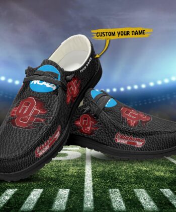 Oklahoma Sooners H-D Shoes Custom Your Name, White H-D, Black H-D, Sport Shoes For Fan, Gifts For Fan ETRG-52537
