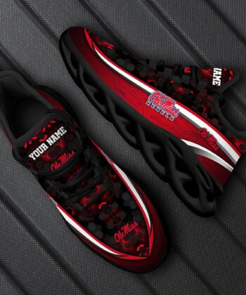 Ole Miss Rebels Black Max Soul Shoes Custom Your Name, Sport Sneakers, Fan Gifts, Gift For Sport Lovers ETRG-50082